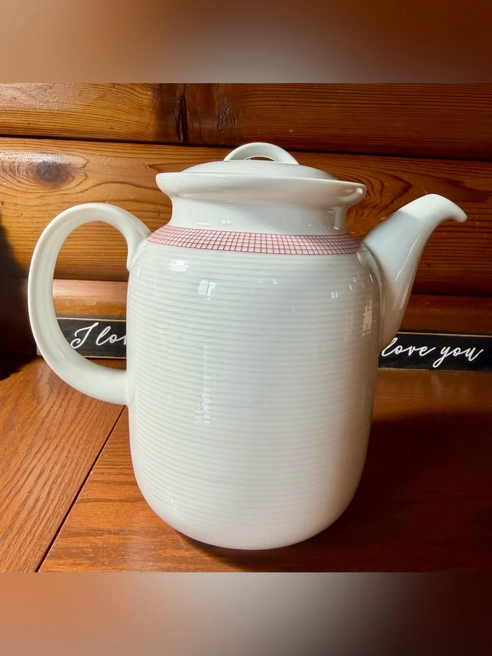 FLORIDA by Thomas Coffee Tea Pot Rosenthal made in Germany white w/ pink trim